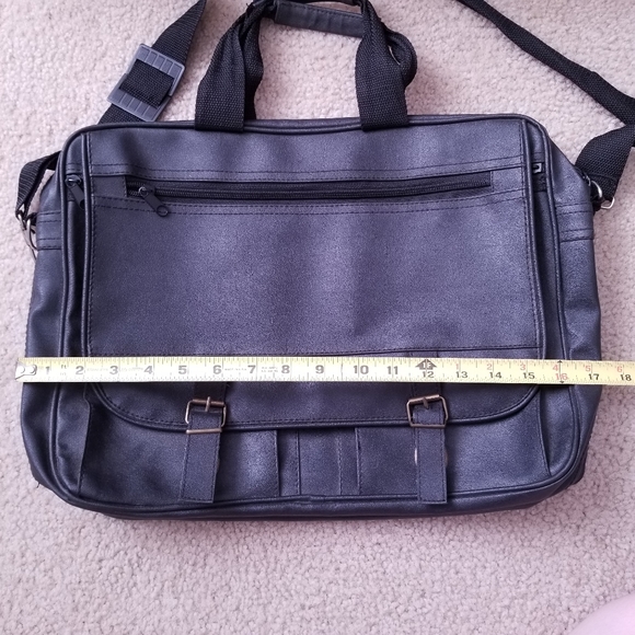 Leather Buckled Academic Messenger Shoulder Bag - Picture 12 of 16